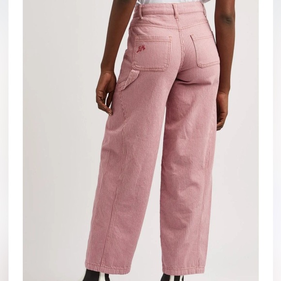 Dion striped barrel-leg jeans- Damson Madder UK12 SOLD OUT - Picture 2 of 2